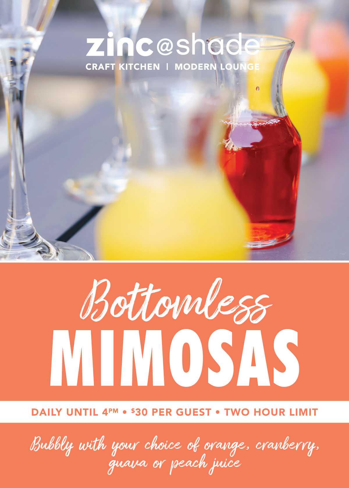 bottomless mimosas promotional poster