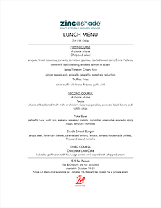 Dine LA Lunch Menu