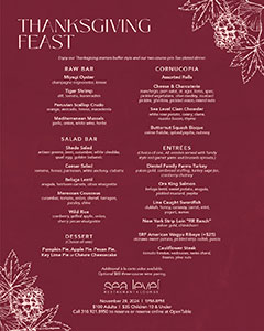 Thanksgiving Feast Menu