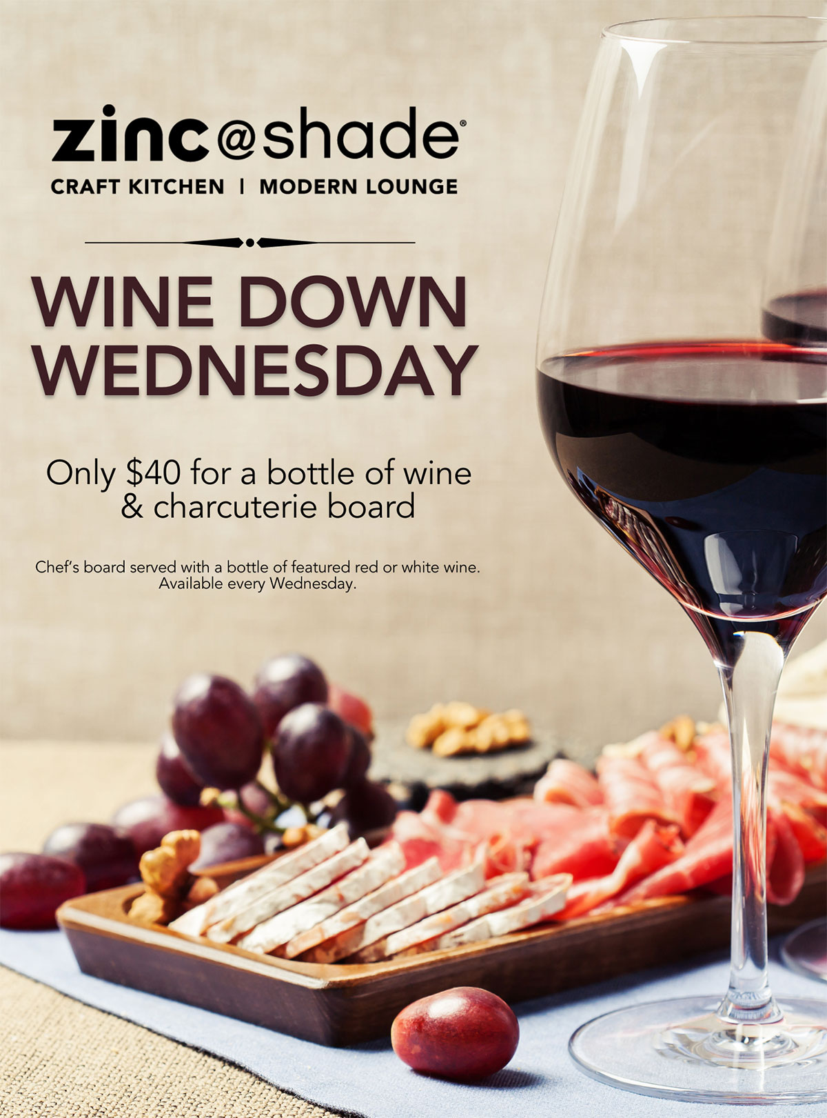 wine down wednesday promotional poster