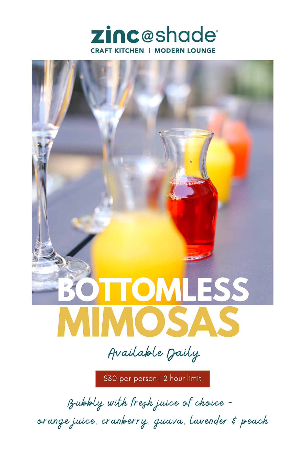 bottomless mimosas promotional poster